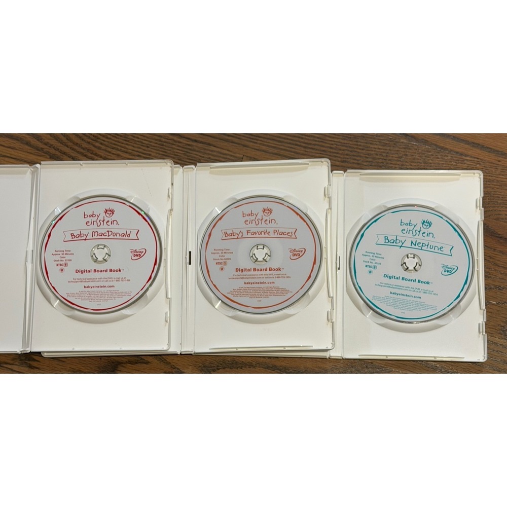 Baby Einstein 3 Disc DVD Lot Early‎ Learning Music Educational Infant Toddler